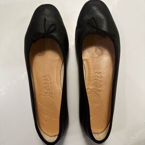 J. Crew Classic Black Leather Flats